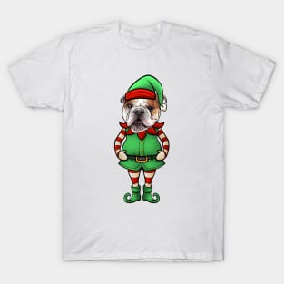 Bulldog Christmas Elf T-Shirt